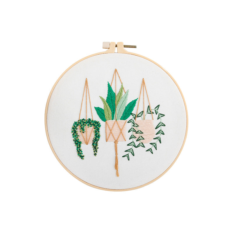 Hanging green plants  -Themed DIY Embroidery Kits