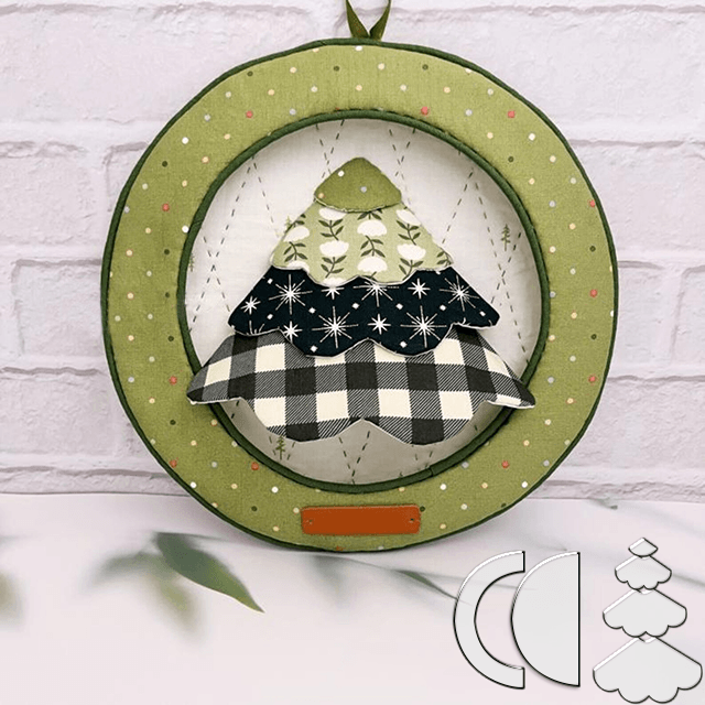 3D Christmas Tree Wall Hanging Decor Sewing Template Ruler - With Manual