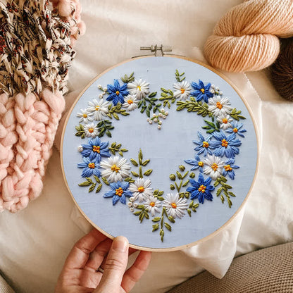 Rubbyoo Embroidery Kit - Blue Flower