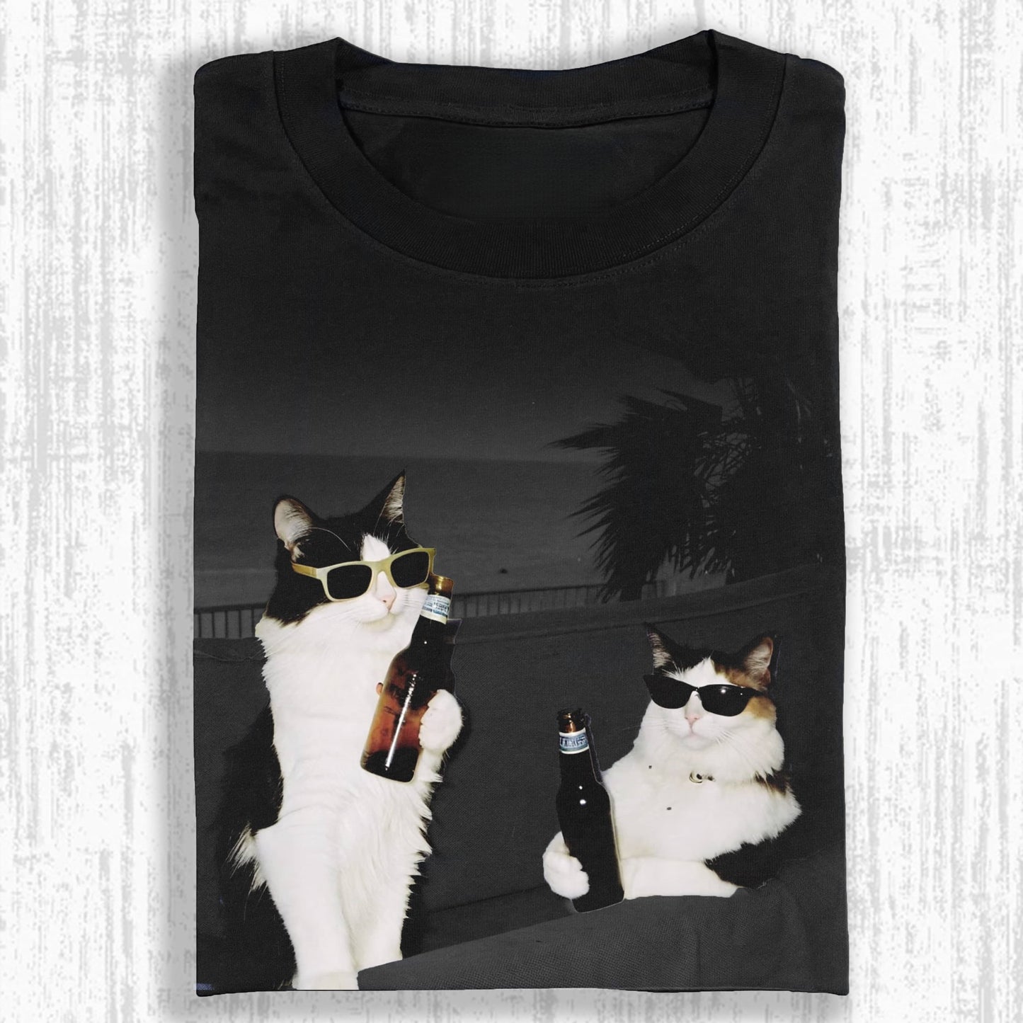 Wacky Cats with Beer & Sunglasses T-shirt