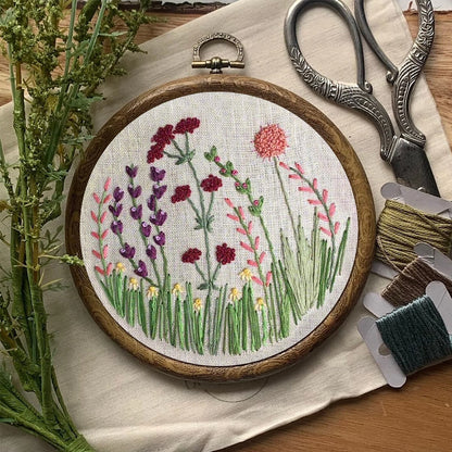 Rubbyoo Embroidery Kit- Flower Branches  Pattern | Embroidery Kit For Beginner,Modern Embroidery,Cross Stitch