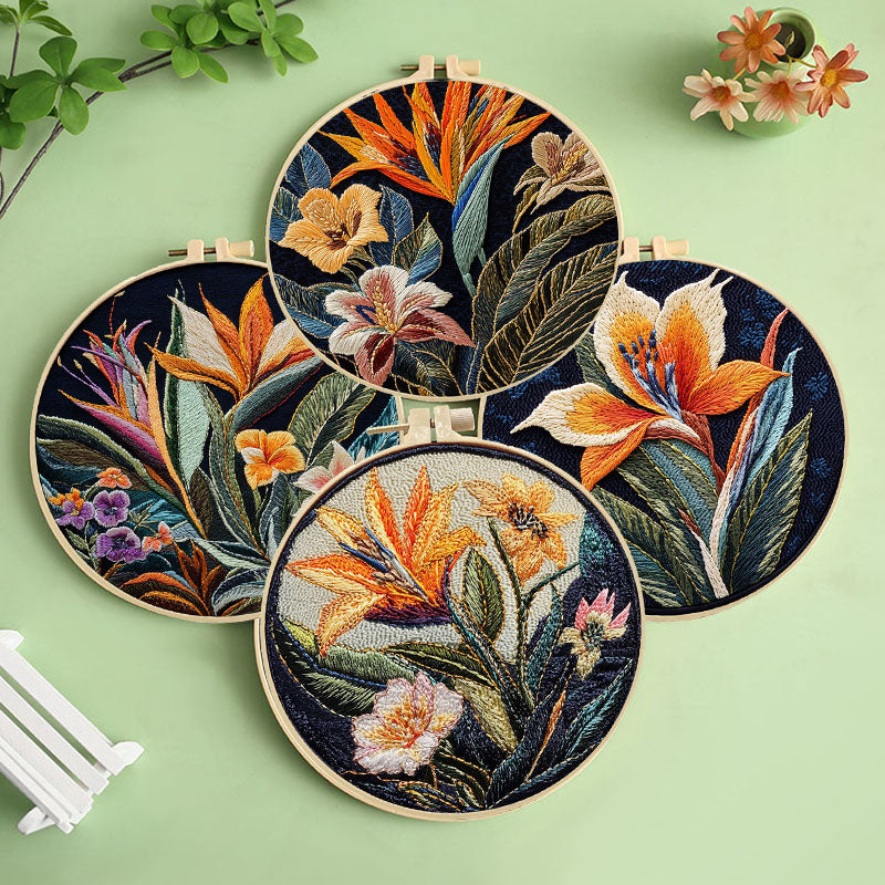 Tropical Bird of Paradise Embroidery Kit