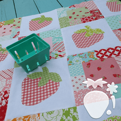 Vintage Strawberries Quilt Template - With Instruction