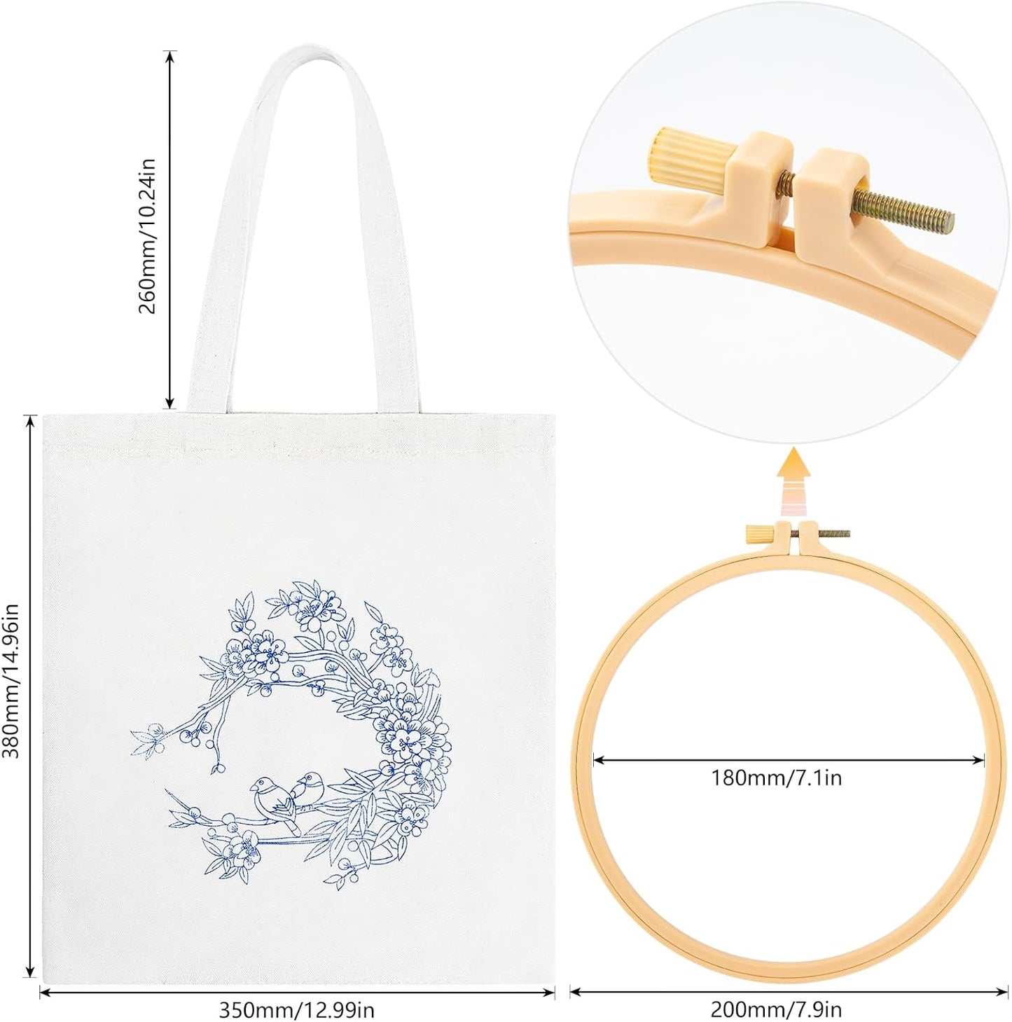 Spring Song Embroidery Canvas Bag: Embroider Your Unique Style