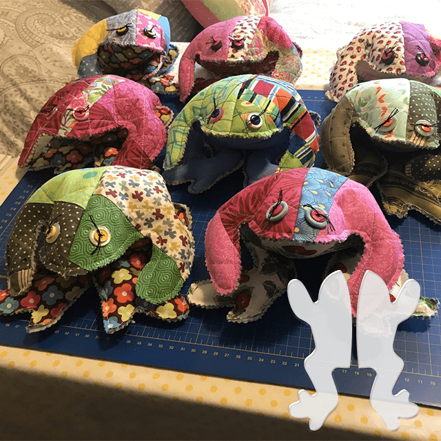 Stuffed Frog Toy Sewing Template Ruler Set - With Instructions
