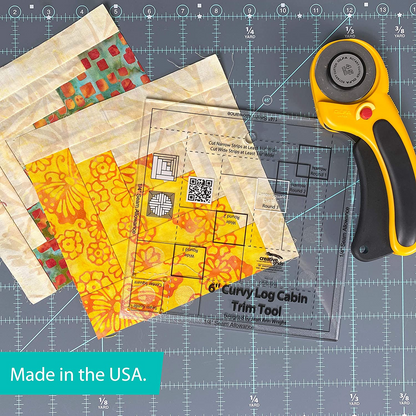 Curvy Log Cabin Trim Tool Finished Blocks Quilt Ruler