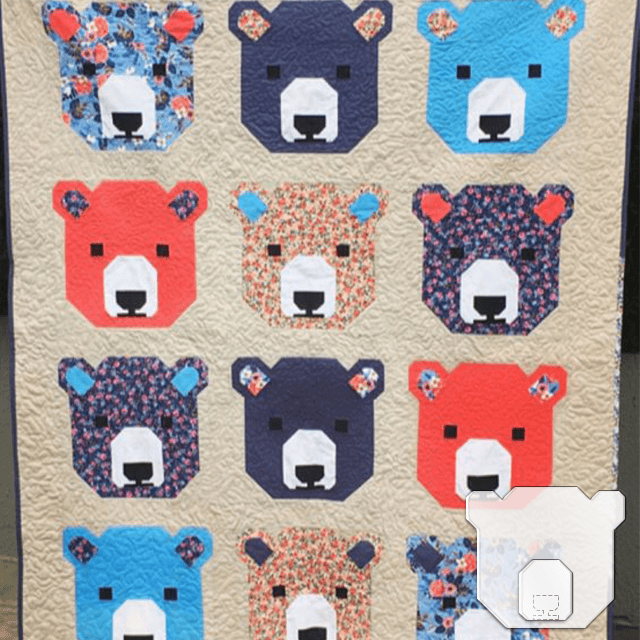 Cute Bear Quilt Template Set-With Instructions