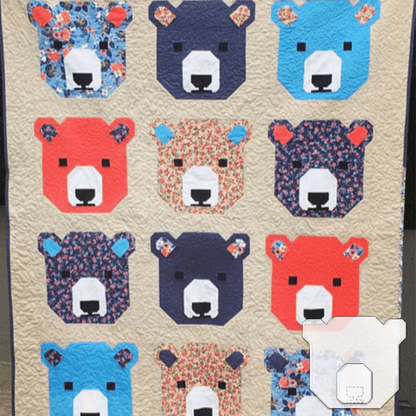 Cute Bear Quilt Template Set-With Instructions