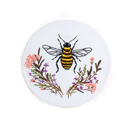 DIY Bee Embroidery Kit: Handmade Embroidery Material Pack