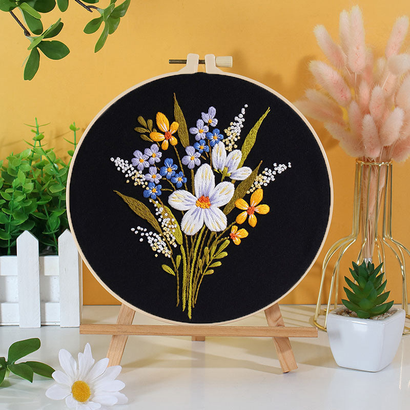 Vibrant Floral Embroidery Kit: Let Nature Bloom in Your Hands