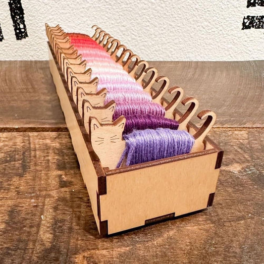 UrCustomHUB Wooden Floss Organizer Box: Tidy Threads with a Touch of Whimsy