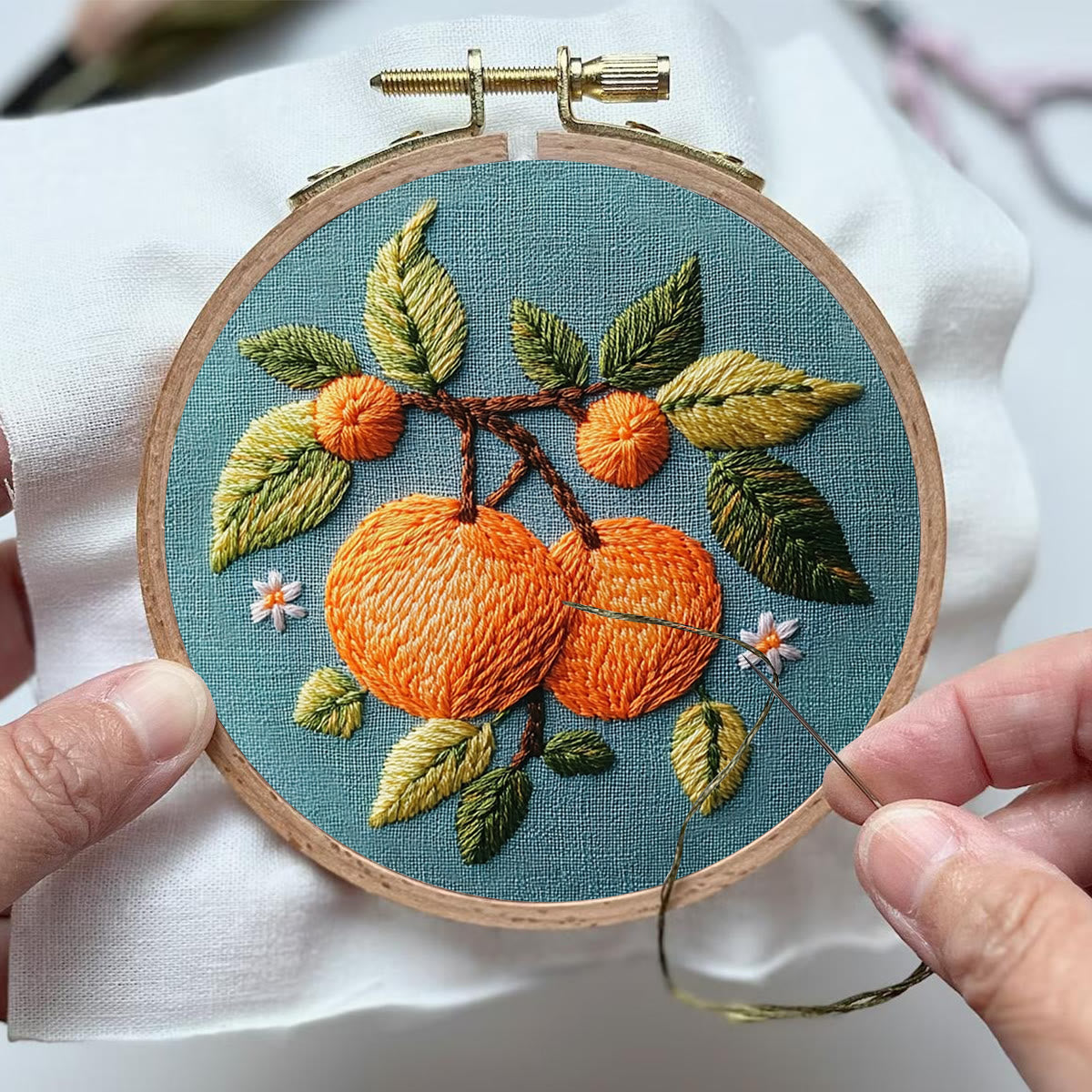 Rubbyoo Embroidery Kit-  Branch Oranges