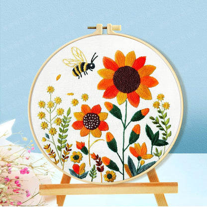 Sunflower And Bee Embroidery Kit