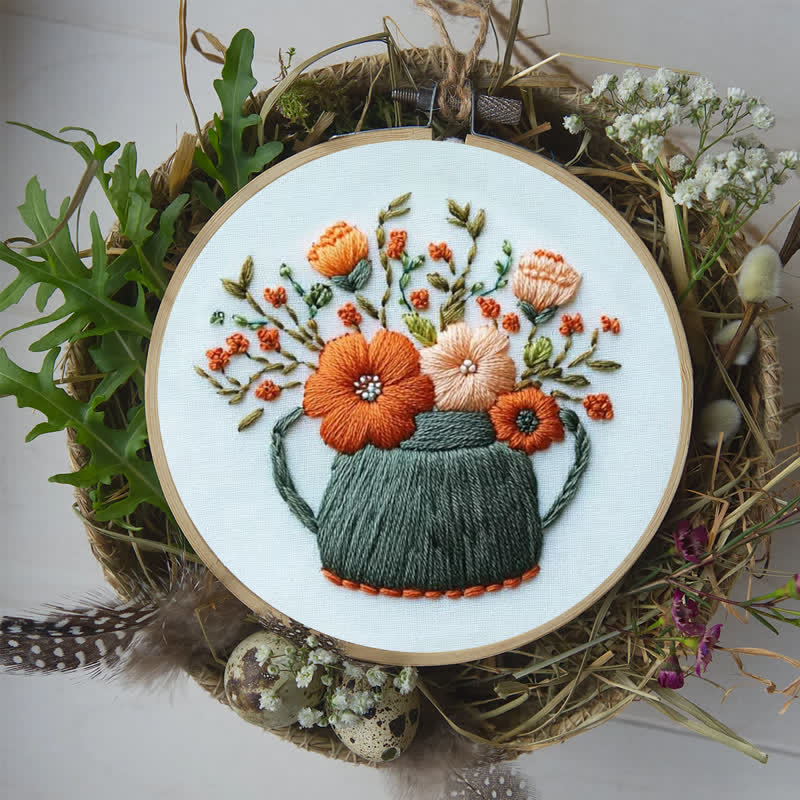 Rubbyoo Embroidery Kit - Tea Leaves
