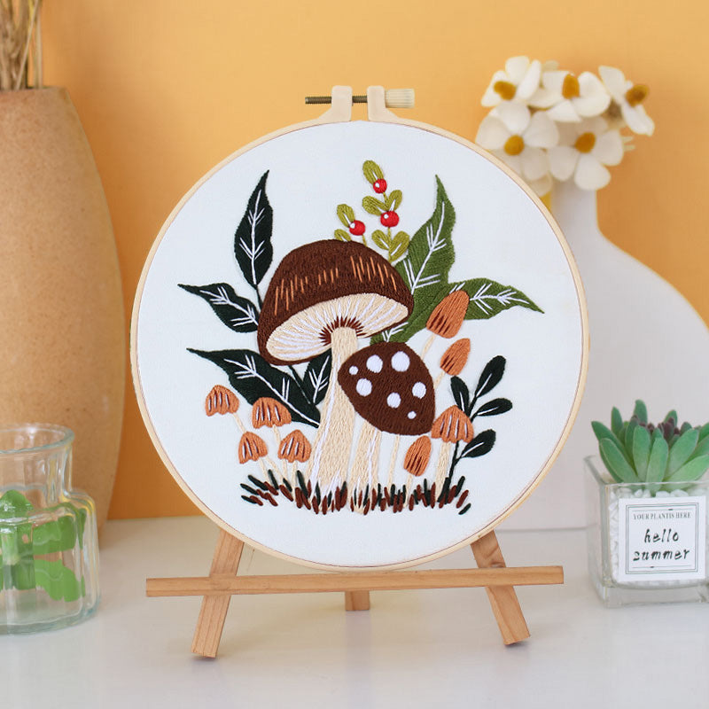 Enchanted Forest Mushroom Embroidery Kit: Craft Your Whimsical Masterpiece