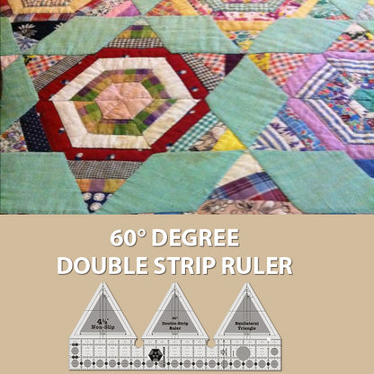 60° Degree Double Strip Ruler - With Instructions