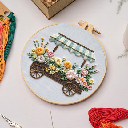 Rubbyoo Embroidery Kit - Flower Cart