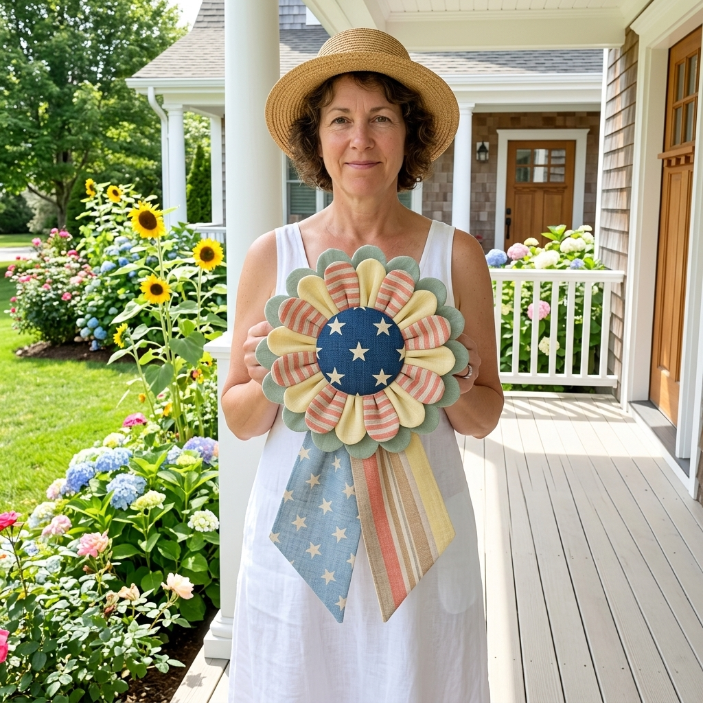 Custom Fabric Flower Door Hanger Sewing Template Set - With Instructions