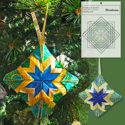 Bauble & Bling Folded Ribbon Ornament Template -With Instructions