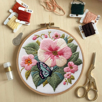 Rubbyoo Embroidery Kit - Butterfly Bloom | DIY Craft Kits  Needlework Gift