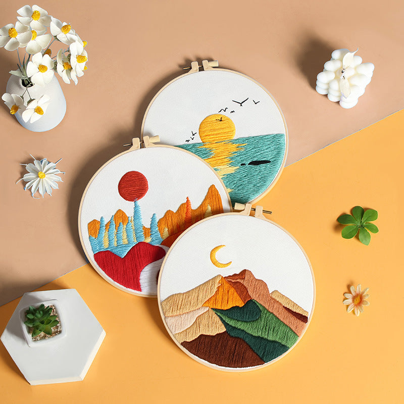 Stitched Landscapes - Themed DIY Embroidery Kits