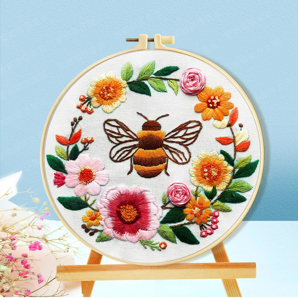 Sunflower And Bee Embroidery Kit