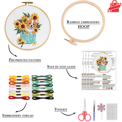 Puppy Love Embroidery Kit: Embark on an Adorable Stitching Journey