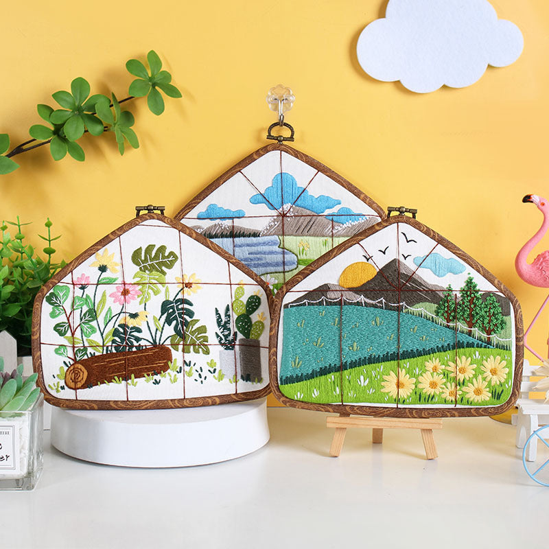 Window View Embroidery Kit: Frame Your World in Stitches