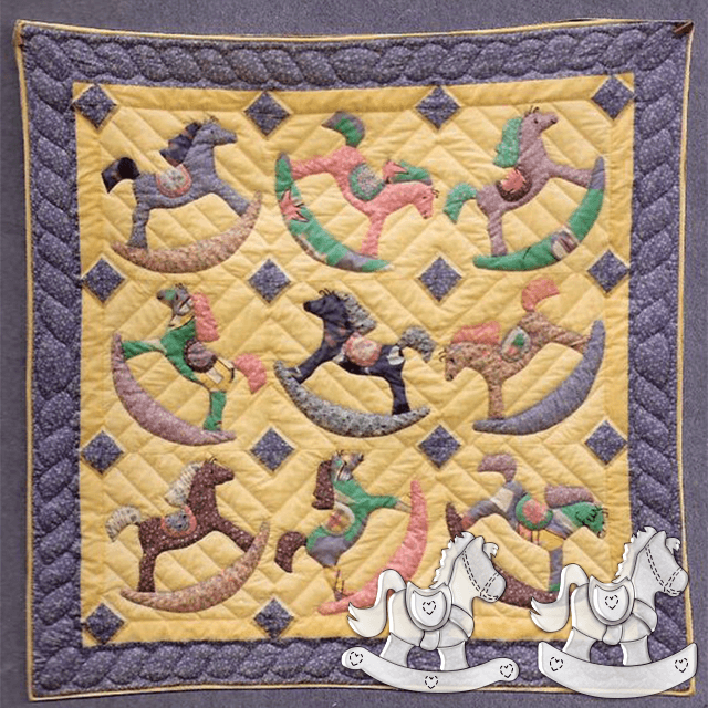 Vintage Rocking Horse Quilt Template Set(A+B Style)-With Instructions