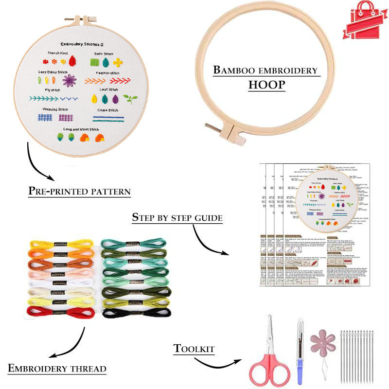 Beginner Kit for Embroidery Stitches