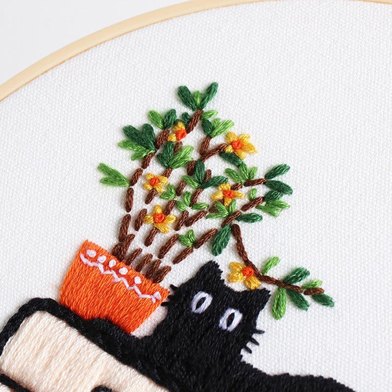 Holiday Cats 2 Embroidery Kits for Beginner