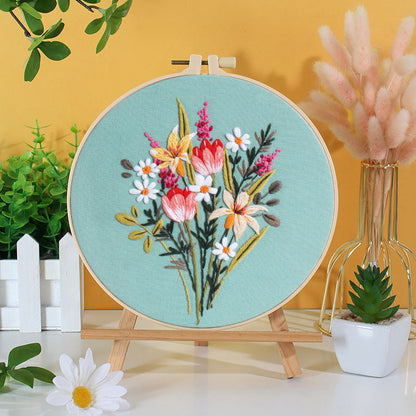 Vibrant Floral Embroidery Kit: Let Nature Bloom in Your Hands