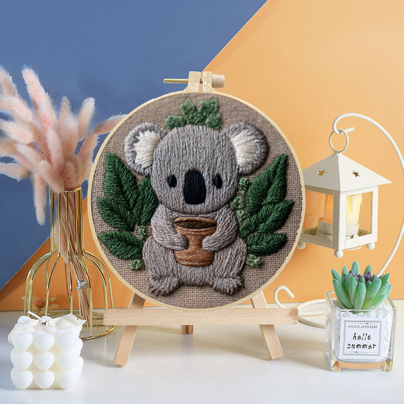 Koala And Eucalyptus Embroidery Kit