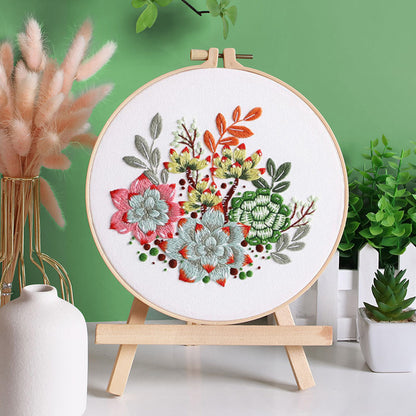 Succulent Serenity Embroidery Kit: Bring Nature’s Charm into Your Home