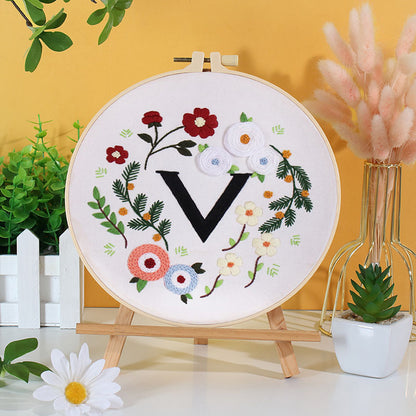 HOME & LOVE Floral Monogram Embroidery Kit