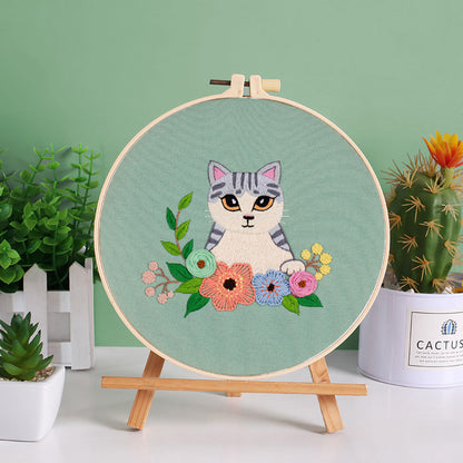 Enchanted Forest Embroidery Kit Series with cats/deers/squirrels/fox/rabbits