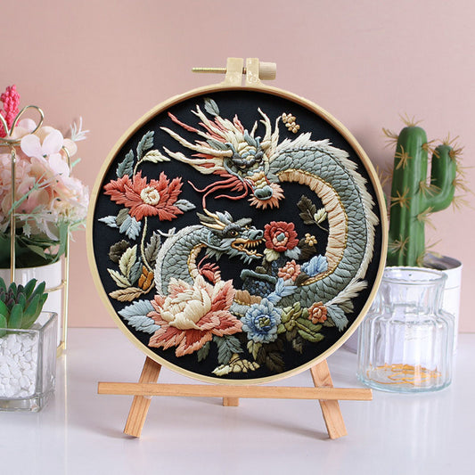 Dragon And Peony Embroidery Kit