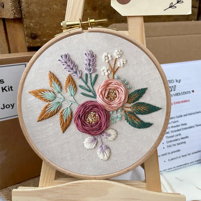 Rubbyoo Embroidery Kit - Dreamy Florals | Beginner Friendly Embroidery