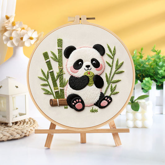Cute Panda Bamboo Embroidery Kit