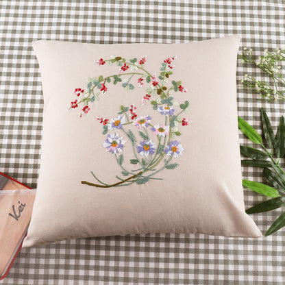 Orchid Bloom Pillow Embroidery Kit: Craft Your Elegant Home Decor