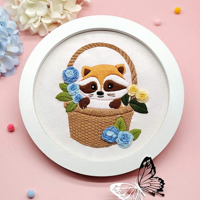 Raccoon Garden - Themed DIY Embroidery Kits