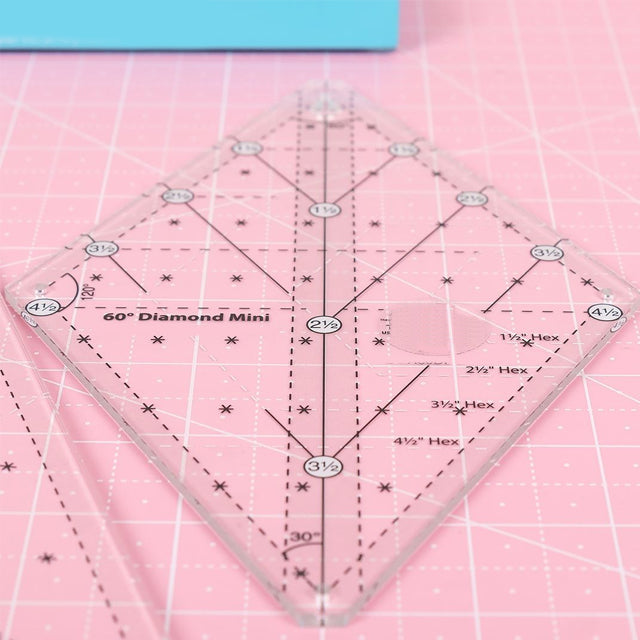 60 Degree Diamond Mini Ruler- With Instructions