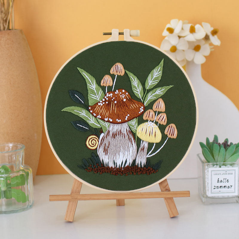 Enchanted Forest Mushroom Embroidery Kit: Craft Your Whimsical Masterpiece