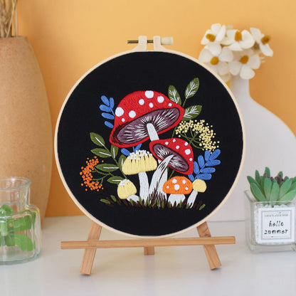 Enchanted Forest Mushroom Embroidery Kit: Craft Your Whimsical Masterpiece