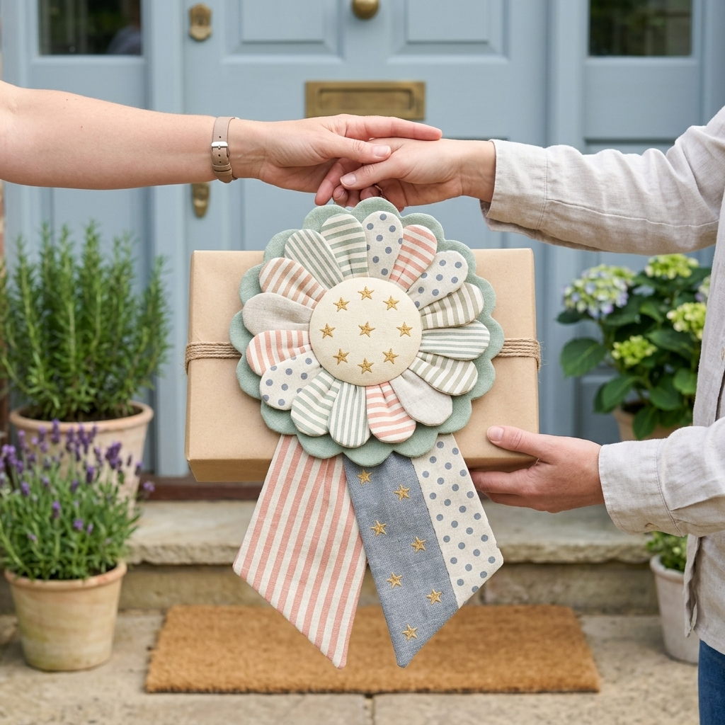 Custom Fabric Flower Door Hanger Sewing Template Set - With Instructions