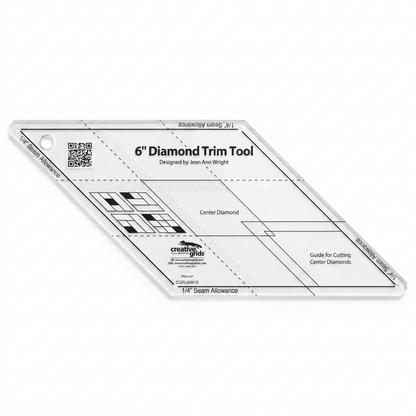 Diamond Trim Tool-Quilt Sewing Ruler - With Instructions