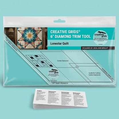 Diamond Trim Tool-Quilt Sewing Ruler - With Instructions