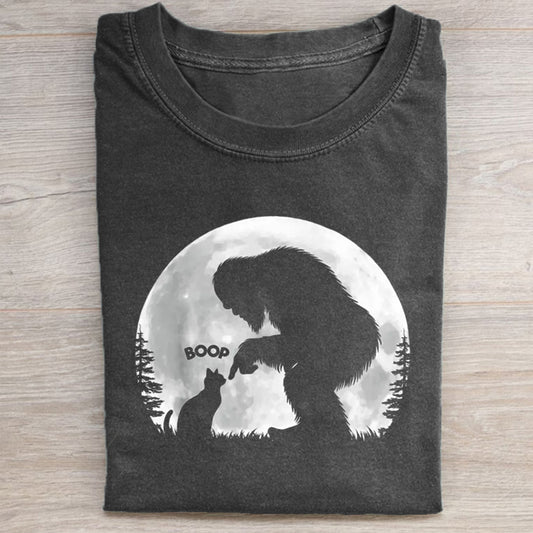 Cat Full Moon Bigfoot T-shirt