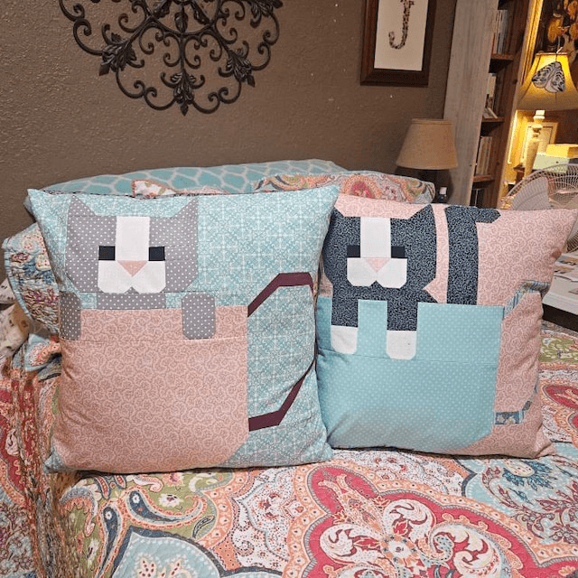 Kittens in Cups Quilt Pattern Template - With Instructions