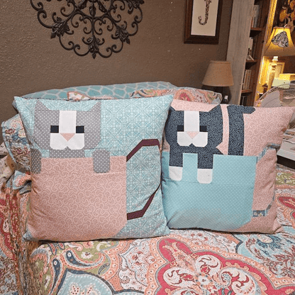 Kittens in Cups Quilt Pattern Template - With Instructions
